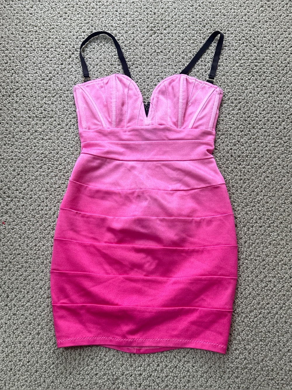 Y2K vintage Mark Wong Nark pink ombré bodycon bandage cocktail dress XXS